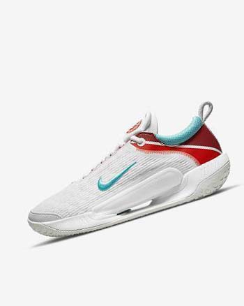Nike Court Zoom NXT Blancos Plateados Claro Rojos Turquesa | MX 4672